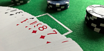 Close up of poker setup