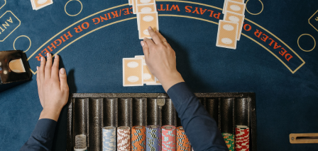 Overhead shot of casino table game