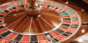 Closeup of a roulette wheel