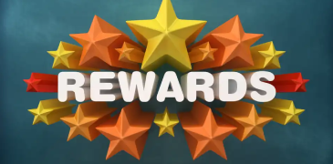 The word rewards with stars in the background