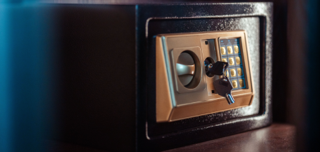 Safe box with number keypad