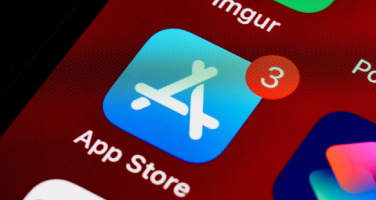 Closeup of apps store on a mobile phone