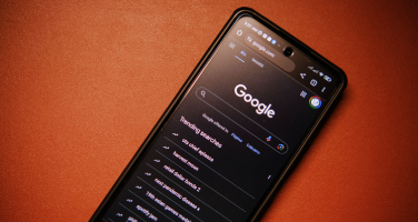 A mobile browser displaying Google search engine