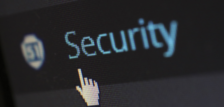 Pointer icon, pointing to the word security