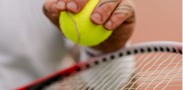 Closeup tennis serve