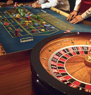Casino dealer at a roulette table