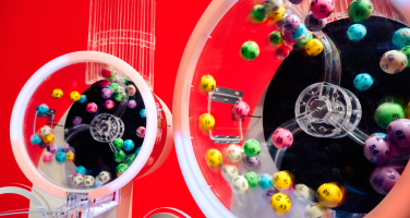 Lottery number spheres in a rotating machine