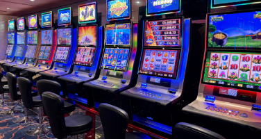 A row of slot machines
