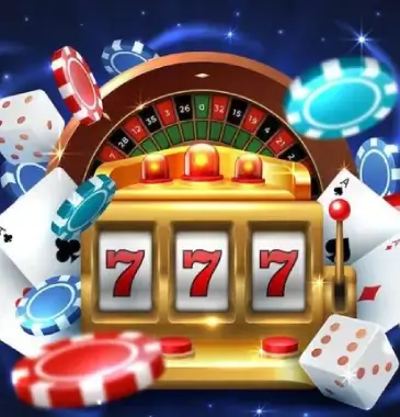 Slot machine showing sevens